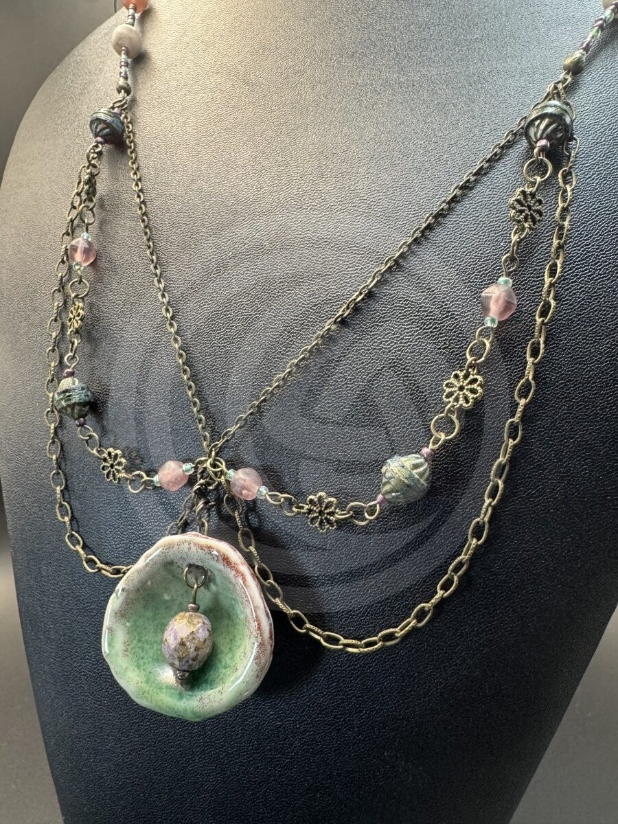 Dusky Orchid Necklace and Earrings Set - Lepidolite - Image 4