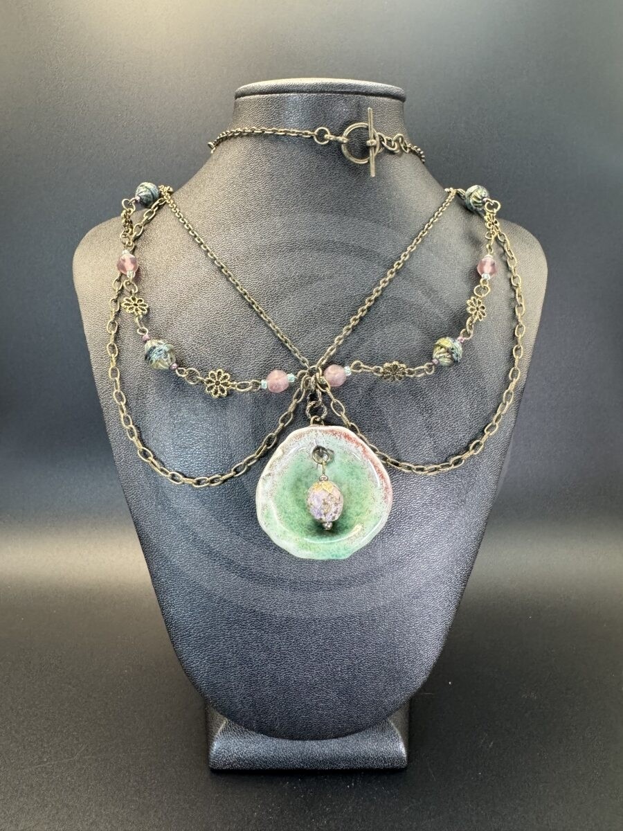 Dusky Orchid Necklace and Earrings Set - Lepidolite - Image 6