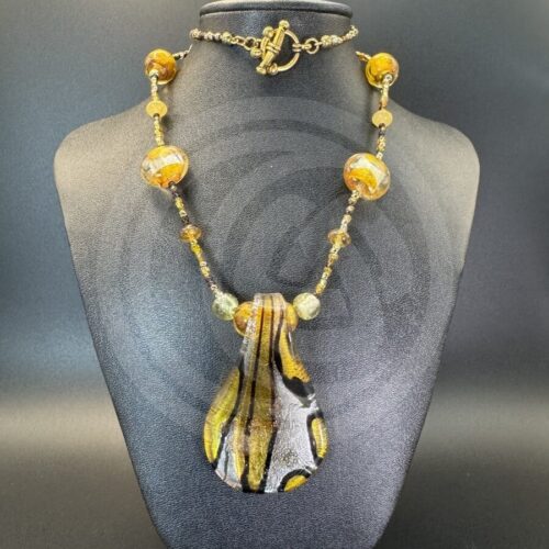 Foil Glass Spoon Necklace