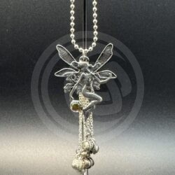 Posing Faerie with Tiny Glass Orb Car Chime