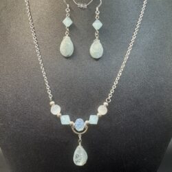 "Debbie" Necklace and Earrings Set - Aquamarine