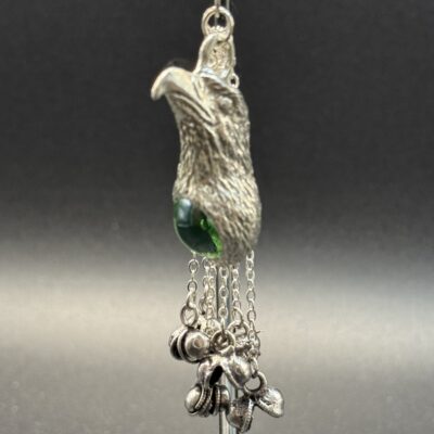 Eagle Head with Green Glass Orb Car Chime
