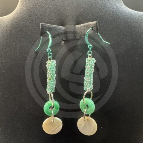 Jadeite and Nacre Earrings
