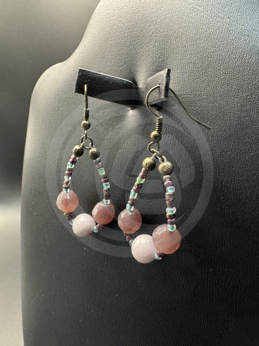 Dusky Orchid Necklace and Earrings Set - Lepidolite - Image 7