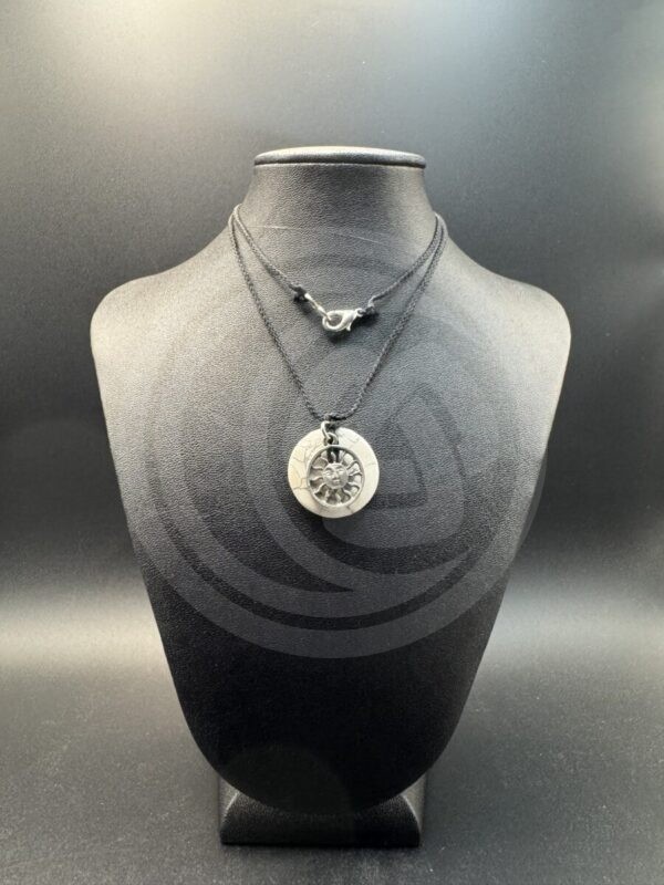 Howlite Donut Necklace with Sun Charm