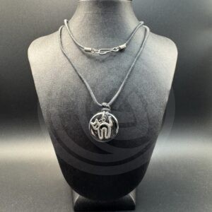 Hematite Donut Necklace with Cat Charm