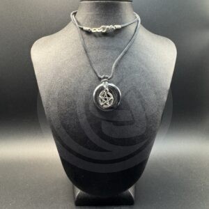 Hematite Donut Necklace with Pentacle Charm