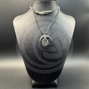 Hematite Donut Necklace with Pentacle Charm