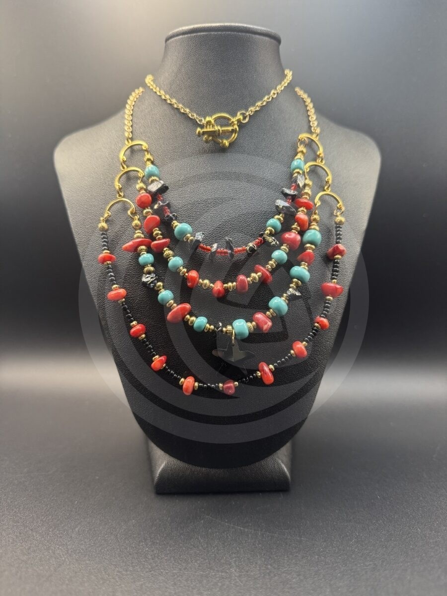 Coral Dreams Necklace and Earrings Set - Coral - Image 5