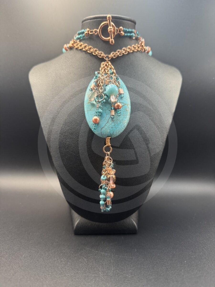 Desert Rose Necklace and Earrings Set - Magnesite - Image 4