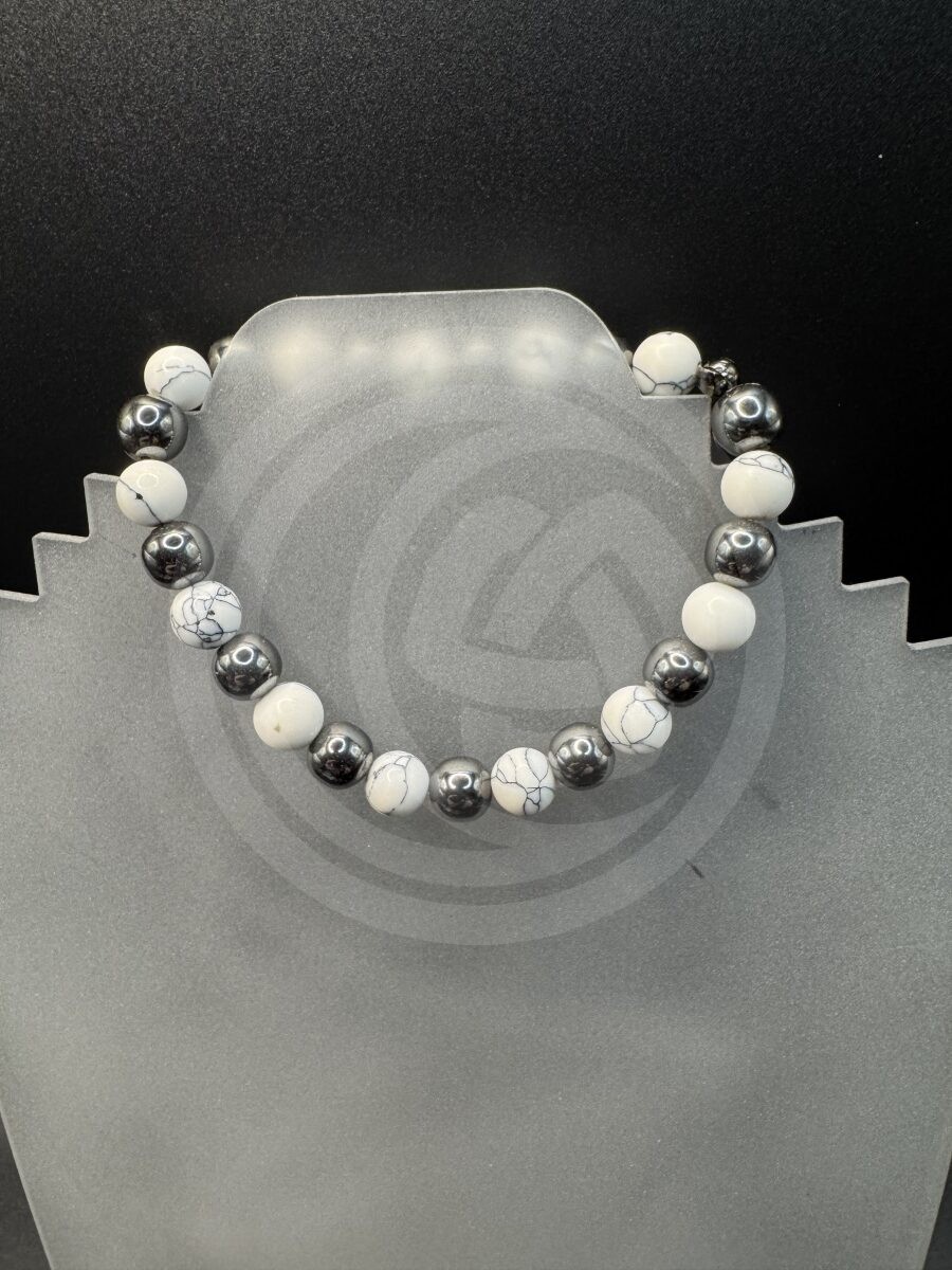 Memory Bracelet - Howlite & Hematite - Image 2