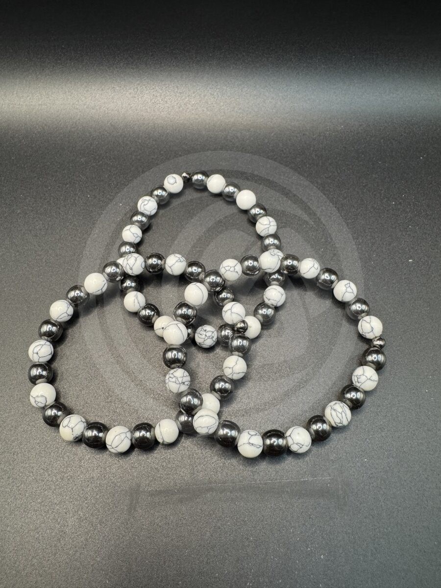 Memory Bracelet - Howlite & Hematite