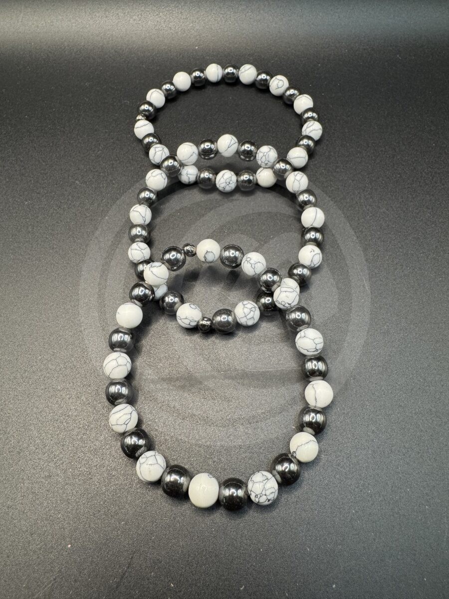 Memory Bracelet - Howlite & Hematite - Image 3