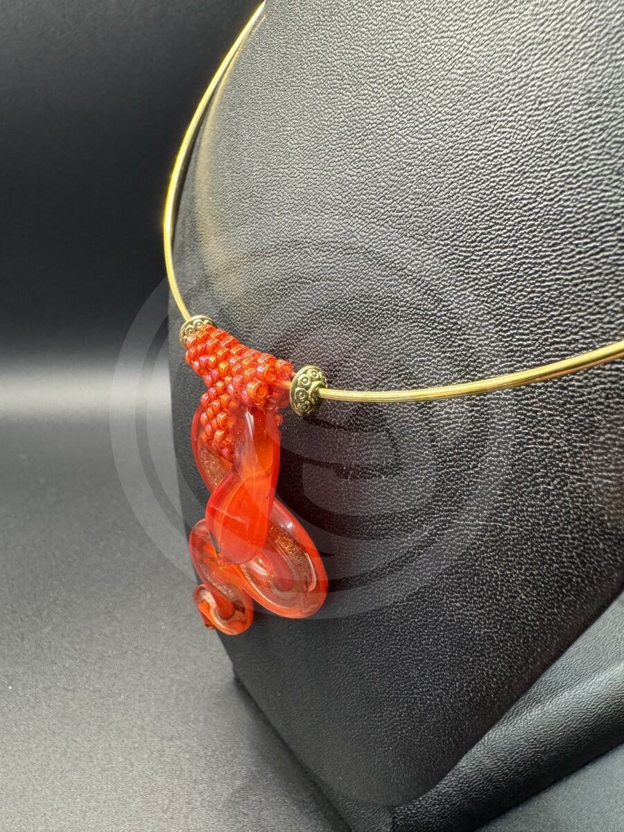 Red Glass Snake Choker Necklace - Image 2