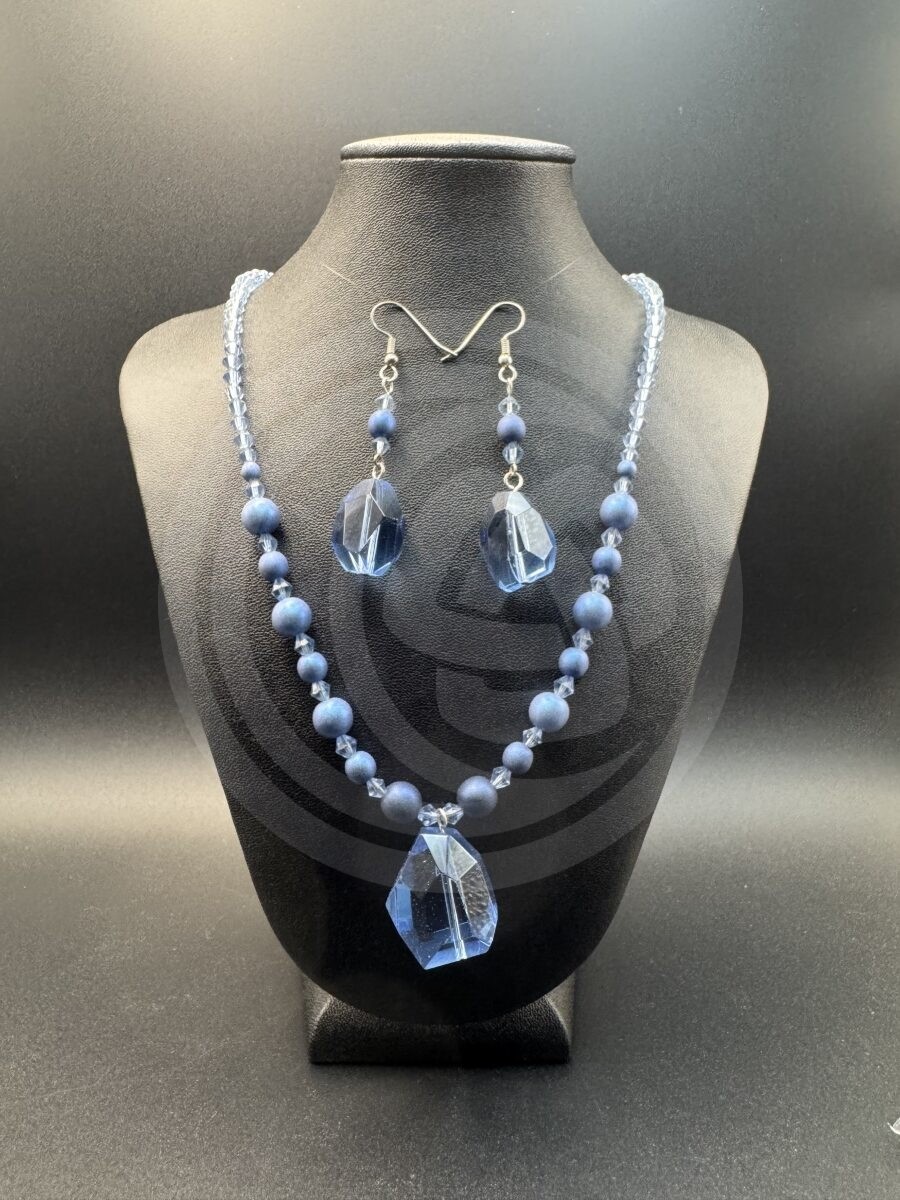 Forever Blue Necklace and Earrings Set