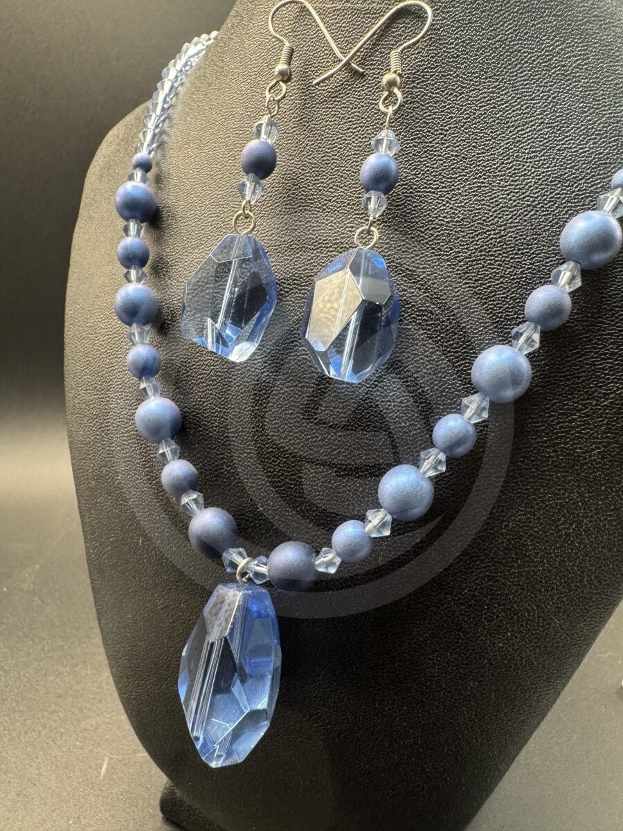 Forever Blue Necklace and Earrings Set - Image 2