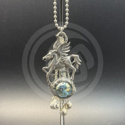 Pegasus with Glass Orb Car Chime