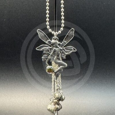 Posing Faerie with Tiny Glass Orb Car Chime