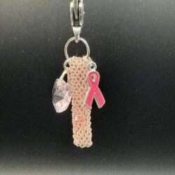 Pink Charm with Pink Ribbon and Pink Heart