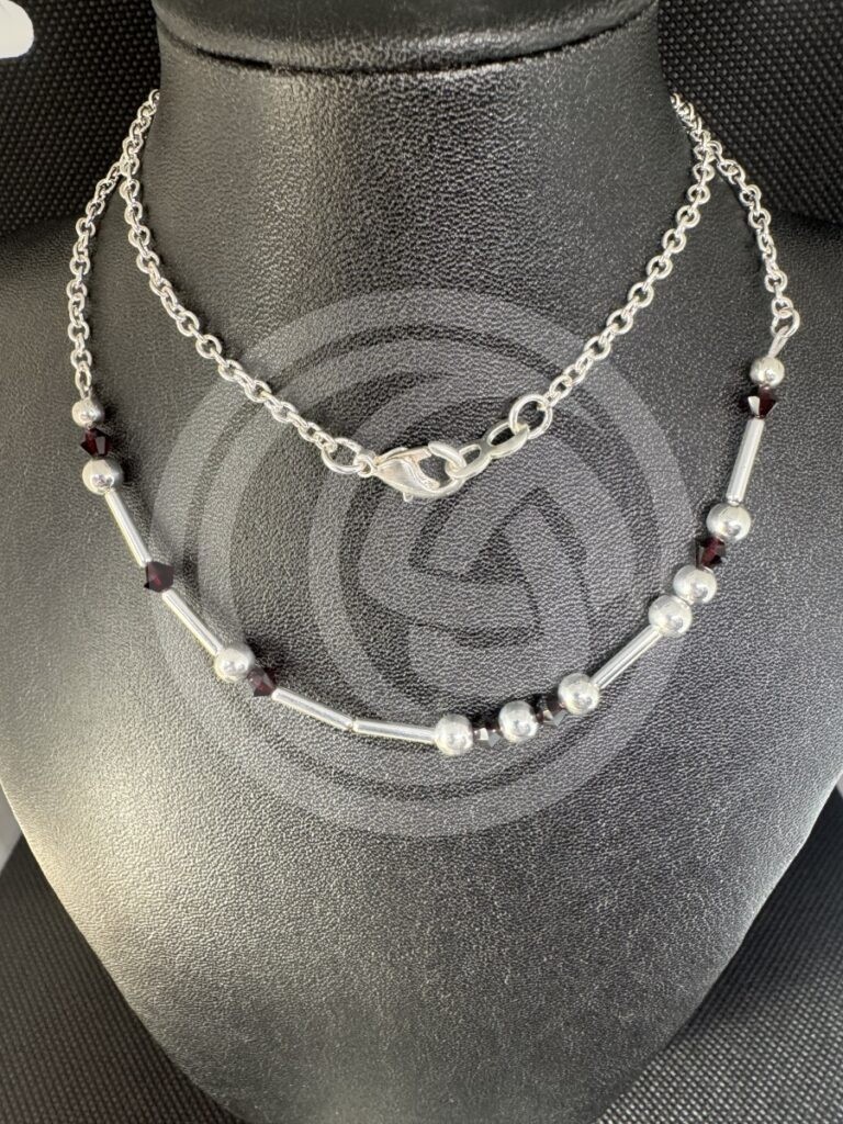 Custom Morse Code and Swarovski Crystal Necklace