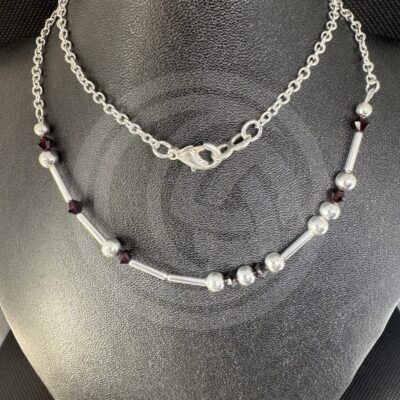 Custom Morse Code and Swarovski Crystal Necklace