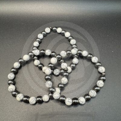 Memory Bracelet - Howlite & Hematite