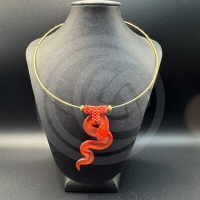 Red Glass Snake Choker Necklace