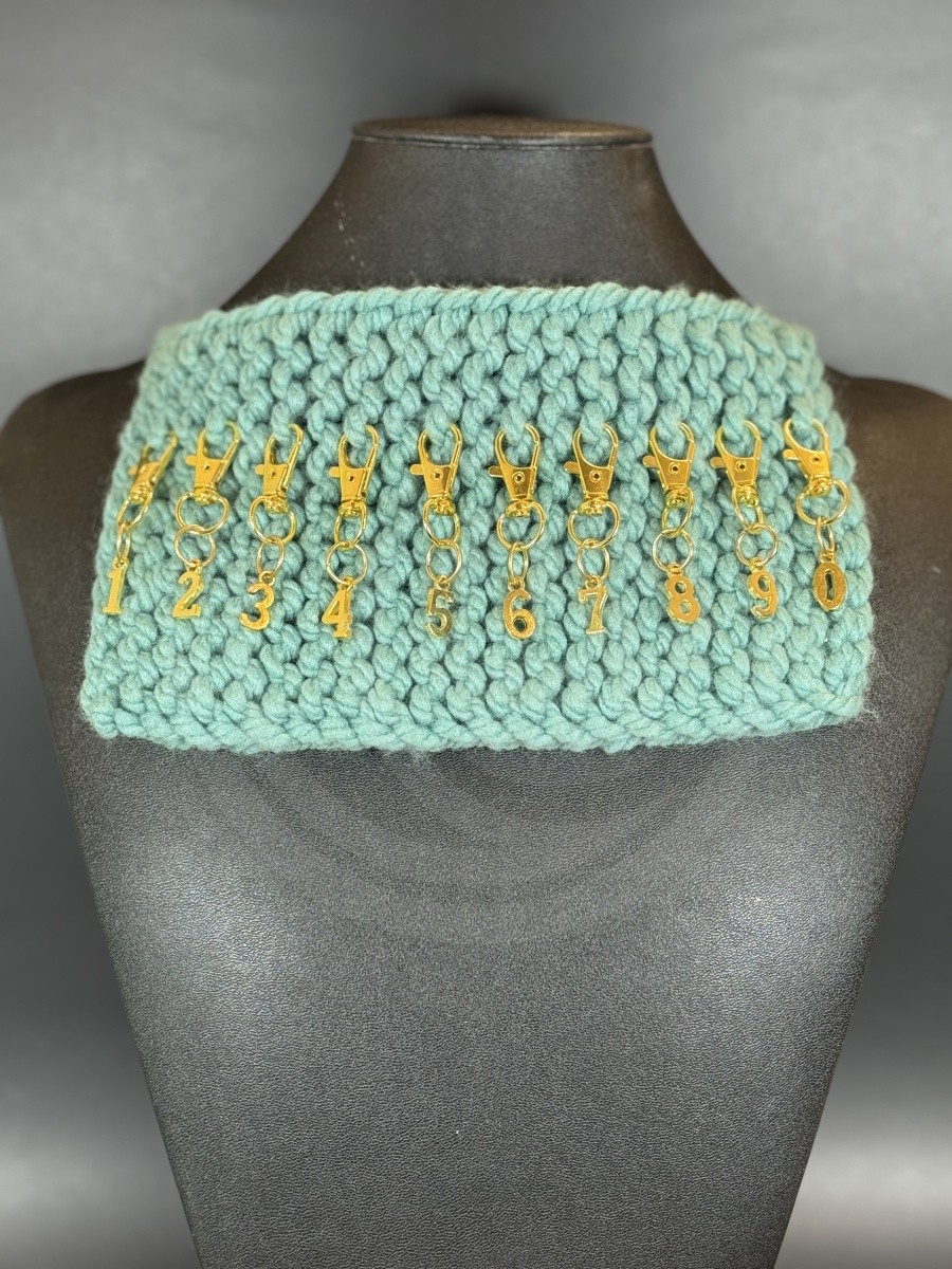 Gold Plated Stitch Markers - Garnet - Image 4