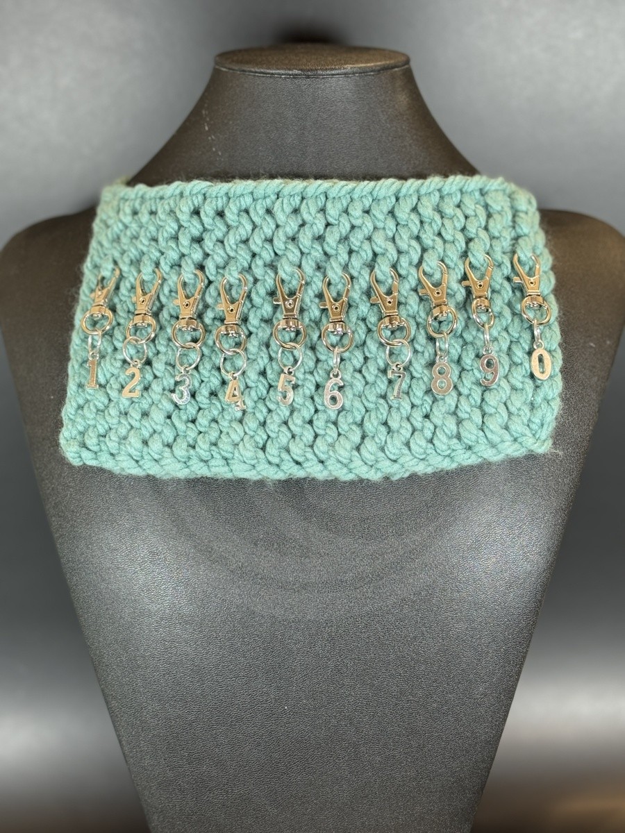 Silver Stitch Markers - Yellow Calcite - Image 4