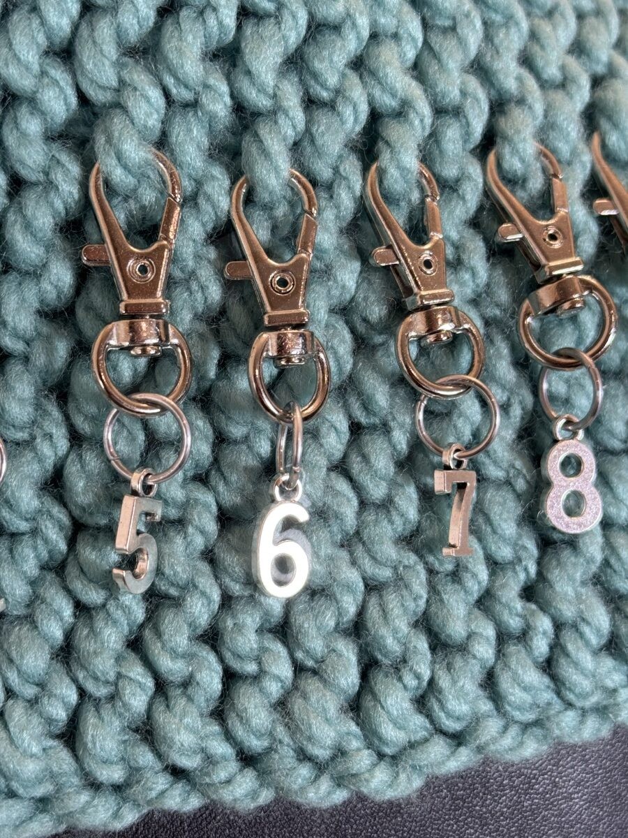 Silver Stitch Markers - Yellow Calcite - Image 3