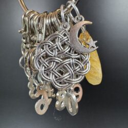 Silver Stitch Markers - Yellow Calcite