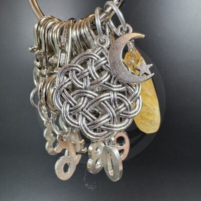 Silver Stitch Markers - Yellow Calcite