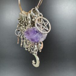 Silver Plated Stitch Markers - Amethyst