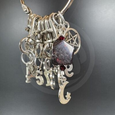 Silver Plated Stitch Markers - Garnet