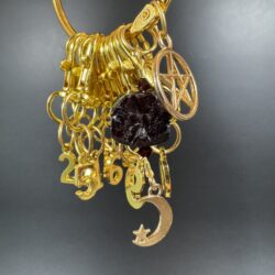 Gold Plated Stitch Markers - Garnet