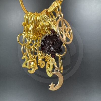 Gold Plated Stitch Markers - Garnet