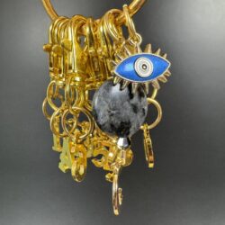 Gold Plated Stitch Markers - Labradorite