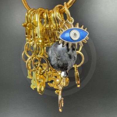 Gold Plated Stitch Markers - Labradorite