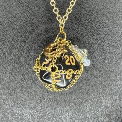 D20 Necklace - Black Moon