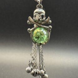 Skull & Crossbones with Glass Orb Car Chime