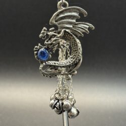 Swooping Dragon with Blue Cabochon Car Chime