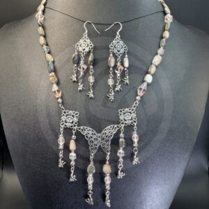 Bullets and Butterflies Necklace and Earrings Set