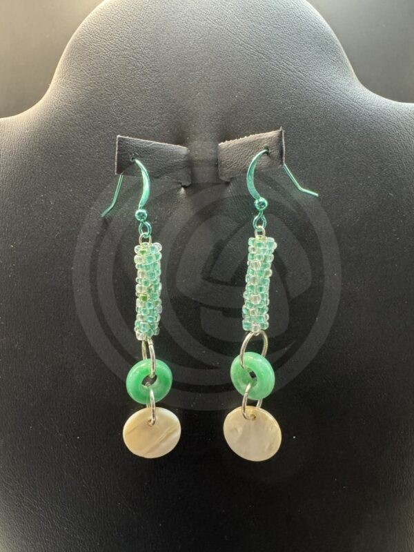 Jadeite and Nacre Earrings