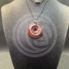 Red Jasper Donut Necklace with Moon Charm