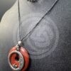 Red Jasper Donut Necklace with Moon Charm