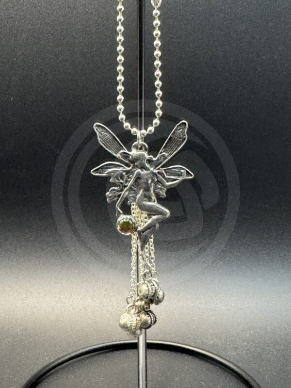 Posing Faerie with Tiny Glass Orb Car Chime