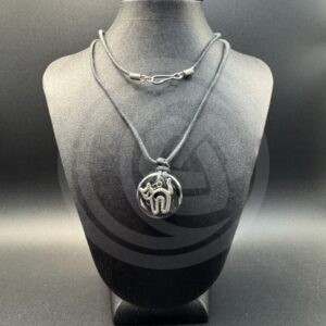 Hematite Donut Necklace with Cat Charm