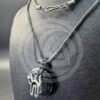 Hematite Donut Necklace with Cat Charm