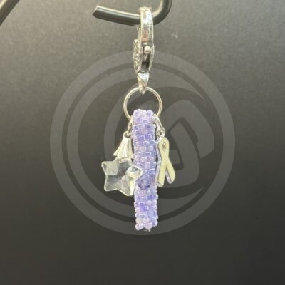 Lavender Charm with White Ribbon and Clear Star